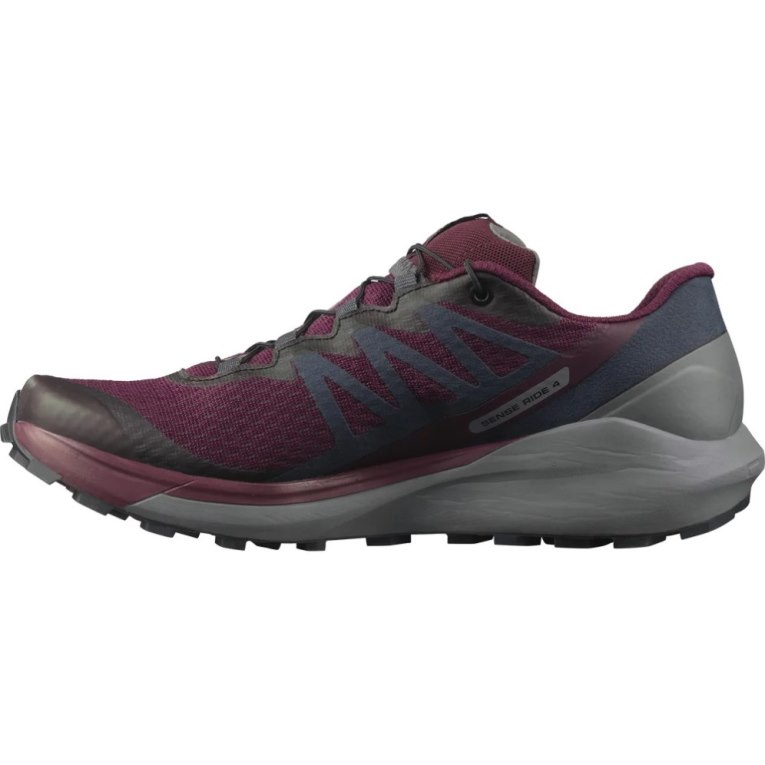 Sapatilhas Trail Running Salomon Sense Ride 4 Feminino Bordeaux Cinzentas Escuro | PT D74923